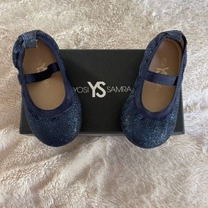NIB Yosi Samra Blue Sapphire 6C baby ballet flats.
